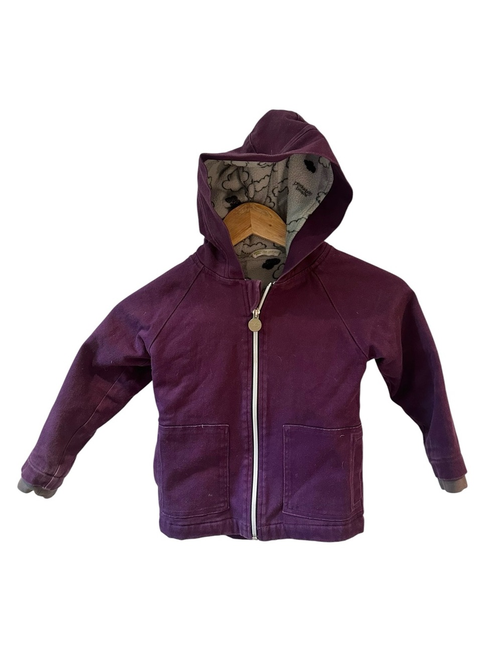 Peekaboo Beans Purple Fleece‎ Lined Jacket Size 3